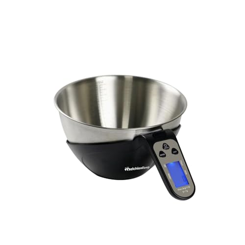 Melchioni Family EQUILIBRA, Balance de Cuisine Digitale, Balance Électronique avec Bol, Haute Précision, Mesure des Liquides, Capacité 5 kg / 2 L, Pieds Antidérapants, Écran LCD