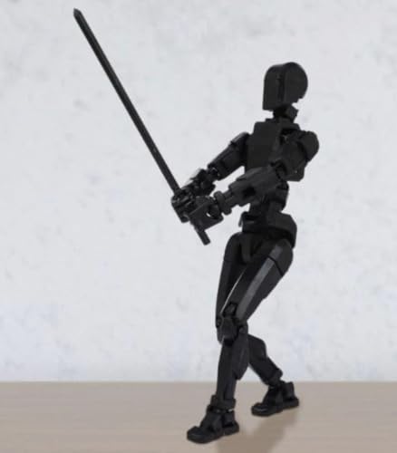Image of (Do it Yourself) Action Figure Toys,DIY Assembly Dummy 13 Action Figures,Articulated Joints Robot,Gift Idea for Teens & Adults for 14+ (Black, Black)