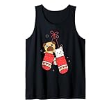 Enjoy Wear Socken mit Katze und Hund auf Weihnachten Tank Top