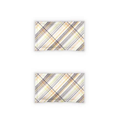 Image of DDECOR - Plaids 100% Cotton Double Bedsheet with 2 Pillow Covers, Yellow