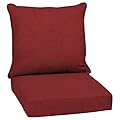 Arden Outdoor Deep Seat Cushion Set, 24 in x 24 in, Weather-Proof, Rain-Proof, Fade Resistant Patio Cushion for Chair, Sofa, and Couch 24 x 24, Ruby Red Leala