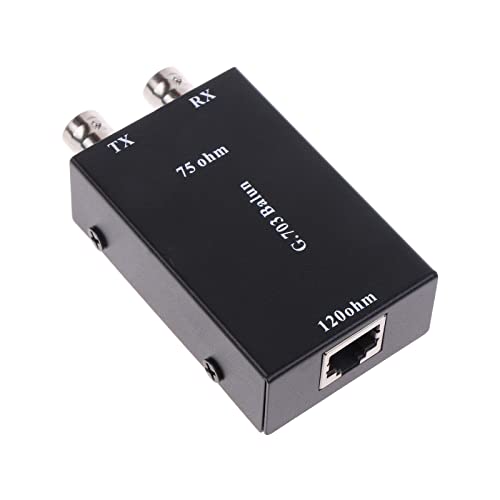hejhncii BNC to RJ45 Transmitter E1 Converter Balance to Unbalance 75 Ohm to 120 Ohm Impedance G703 Coaxial Balanced Unbalanced Converter