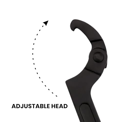 Image of GSK Cut C-Hook Spanner Wrench, 35-75mm Adjustable Pin Spanner, CRV Steel Round Head, for Vehicle and Machinery Maintenance