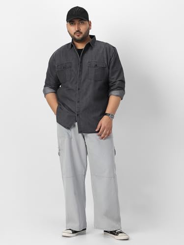 Image of Urbano Plus Men's Full Sleeve Regular Fit Casual Denim Shirt