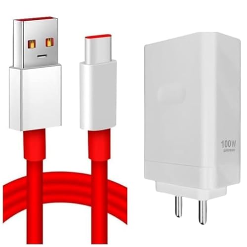 Image of Original Adapter and USB Type C Cable Compatible with Oneplus 12 5G | 12R | PAD | Fold [100W Adapter with USB Type C Cable] with 6 Months Warranty