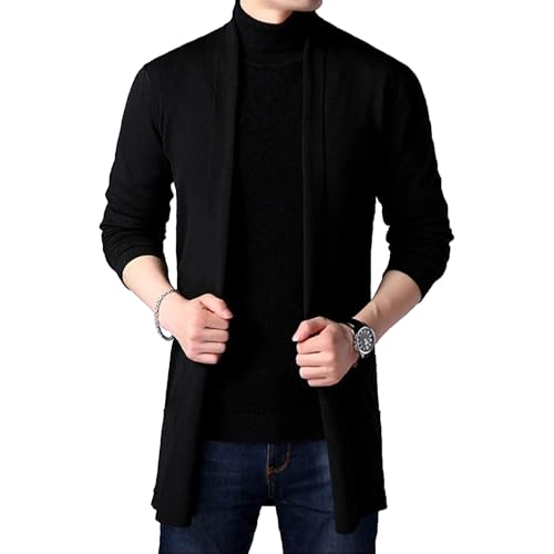 Cardigan en tricot décontracté col châle homme idéal pour le bureau et les sorties