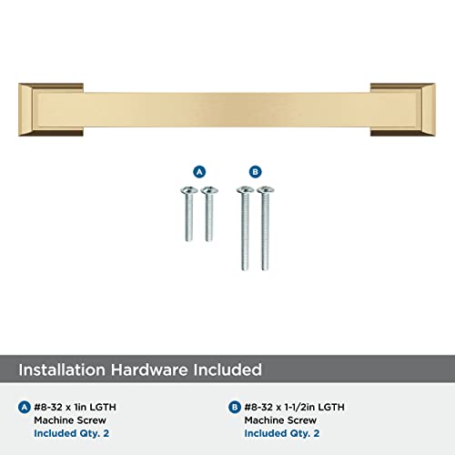 Image of Amerock | Cabinet Pull | Champagne Bronze | 5-1 /16 in (128 mm) Center-to-Center Drawer Pull | Candler | Kitchen and Bath Hardware | Furniture Hardware