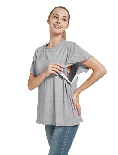 Post Shoulder Surgery Shirt, Women's Short Sleeve Shirt with Premium Snap, Chemo Clothing3