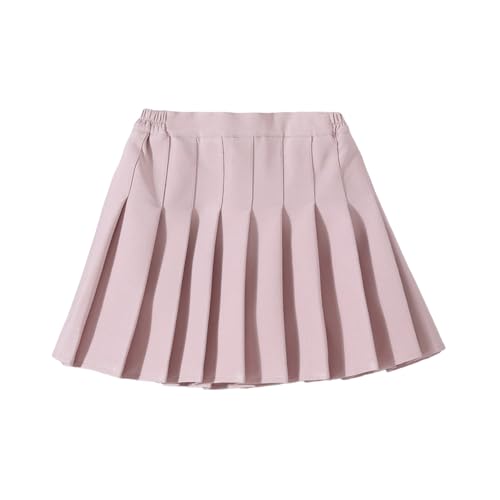 Falda plisada de verano para niñas, minifalda de cintura corta casual, rosa, 13-14 años