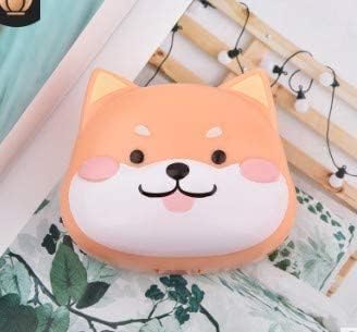 コンタクトケース 可愛いし柴犬 1個 コンタクト収納ケース カラコン ハードコンタクト ケース コンタクトレンズケース 保存ソフトレ トラベル ポータブル ンズケース 持ち運びやすい プラスチック製保存ケース 軽量 安全出張 旅行 携帯便利 左右セット オレンジ 在庫処分