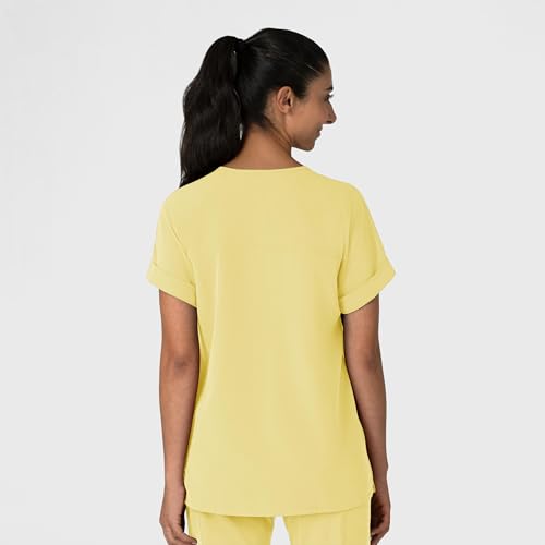 Wink Nova Women's Drop Shoulder Boxy Scrub Top, Sunshine Yellow, S by WINK - Used condition - Image 3