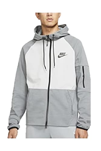 NIKE Herren Sportbekleidung Full Zip Hoodie Tech Fleece Baumwolle Grau...