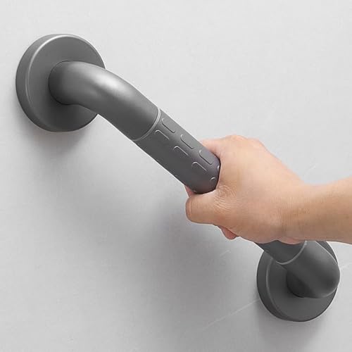 Barra di sostegno per doccia resistente e antiscivolo, in acciaio inox 304, maniglia di sicurezza a parete per anziani e anziani (48,3 cm), assistenza agli infortuni, colore grigio