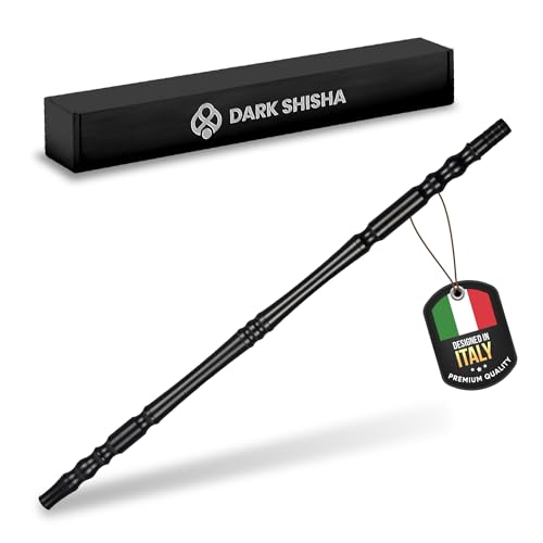 Boquilla Larga de Aluminio Dark Shisha Negra Mate 35 cm para Cachimba | Ultraligera, Ergonómica y Universal | Diseño Elegante + Materiales Resistentes
