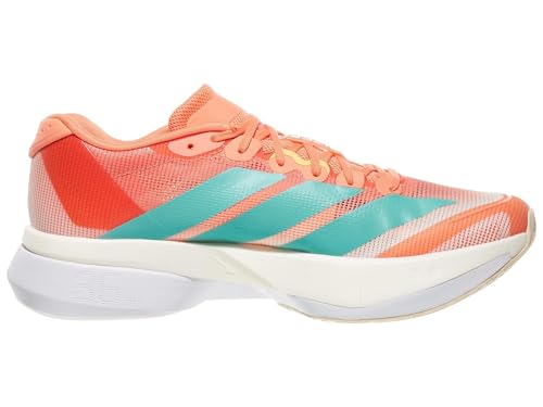 Adidas Women's Adizero Boston 13 Running Shoes Sneaker, Semi Coral/Flash Aqua/Flash Orange, 83