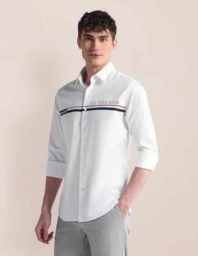 Image of U.S. Polo ASSN. Striped Regular Fit Cotton Shirts for Men - Full Sleeve Mens Casual Shirts