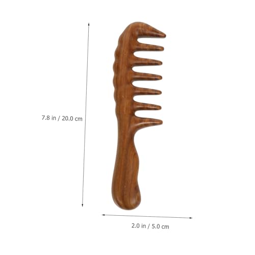 Image of Teeth Massage Comb Styling Comb No Static Wooden Combs Sandalwood Comb Wood Hair Comb for Hair Wide Tooth Comb Afro Comb Woman Hairdressing Tool