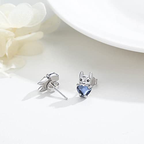 Image of 925 Sterling Silver Dog Earrings Cute Animal Puppy Stud Earrings Dog Jewelry Gifts for Women Girls Pet Lover Hypoallergenic Earrings for Sensitive Ears