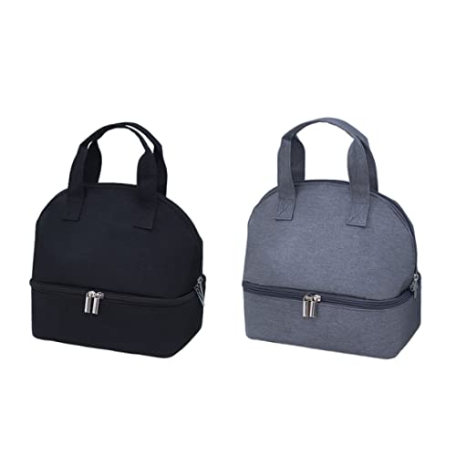 PAMINGONO bolsa bento portátil bolso de mano bolso de mano de los hombres portabocadillo rejilla para sandwich prácticos bolsos prácticos para el almuerzo bolsa de almuerzo Black