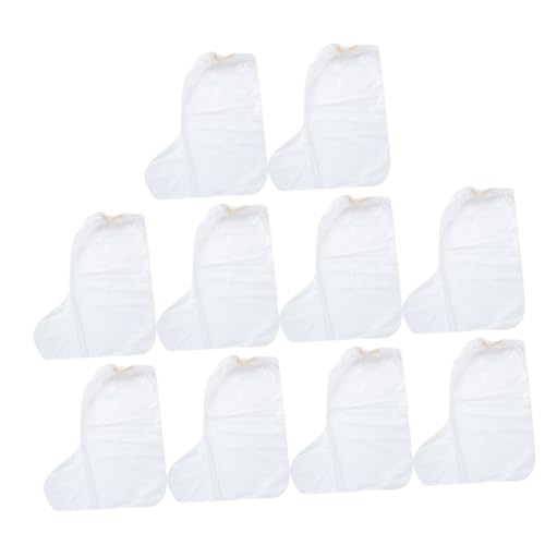 CIYODO Non Woven Shoe Covers Non Slip Booties for Labs Beauty Salons Workshops Dustproof Foot Cover with Lace Design White