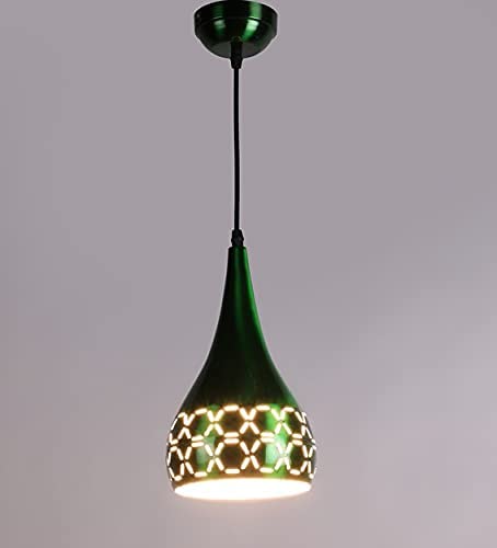 Image of GreyWings Metal Cut Hanging Light Ceiling Pendant Lamp, 6 inch Small, Green, Pack of 3