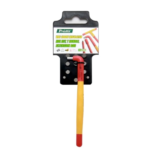 Image of ProsKit VDE 1000V Insulated Hex Key Wrench 3mm, S2 Alloy Steel Hex Allen Key with Ergonomic Non-Slip Handle for Electrical Maintenance & Industrial Applications