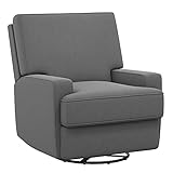 Baby Relax Rylan 4-in-1 Swivel Glider Rocker Recliner Chair, Dark Gray Velvet