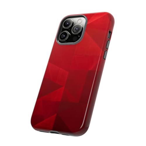 Coque iPhone 14 Pro Max rouge géométrique - Protection durable