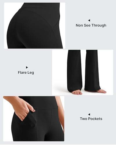 Image of G4Free BareFeel Yoga Pants Women High Waisted Flared Leggings with Pockets Soft Casual Flare Pants 29 inch /31 inch /33 inch