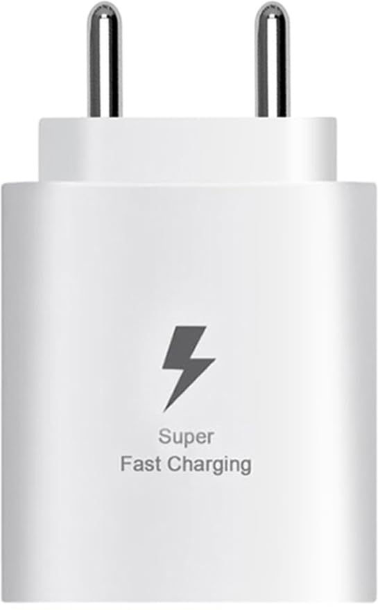 Image of 25W C-Type Power Charger Adapter For Samsung Galaxy A16 /M05 /A05 /A35 /M35 /F05 /M15 /A15 /A14 /M14 /F14 /A34 /F06 /S25 /S24 /S24 Ultra /S23 FE /Z Fold 6 /5 /4, Superfast Charging (White)