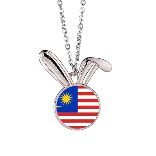 Collier drapeau Malaisie lapin : fini les bijoux ternes sans histoire