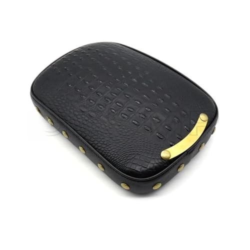 Almohadilla de pasajero para moto chopper con 8 ventosas asiento de remaches negro y marrón
