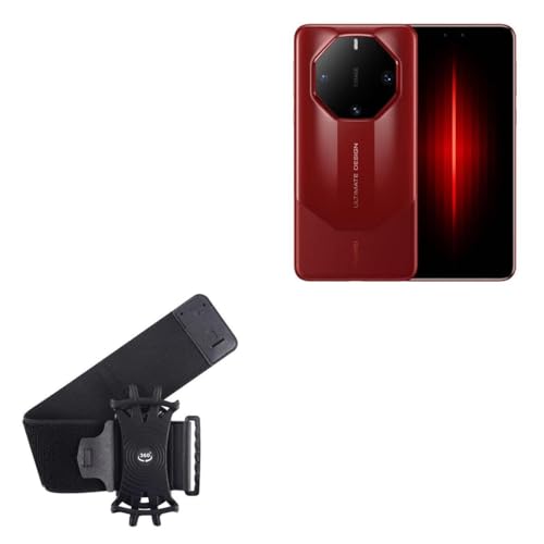 BoxWave Holster Compatible with Huawei Mate 60 RS Ultimate - ActiveStretch Sport Armband, Adjustable Armband for Workout and Running - Jet Black