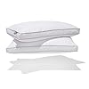 Canadian Down & Feather Co. - Pair of Medium Support Gel Microfiber Down Alternative Pillows Queen Size - Machine Washable - 300 TC Shell 100% Cotton - Oeko Certified #3