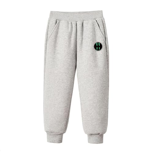 Pantalones de chándal informales para niños con puños elásticos para ropa deportiva para jugar a diario. Pantalones cómodos y suaves y ligeros de estilo clásico., gris, 5-6 años