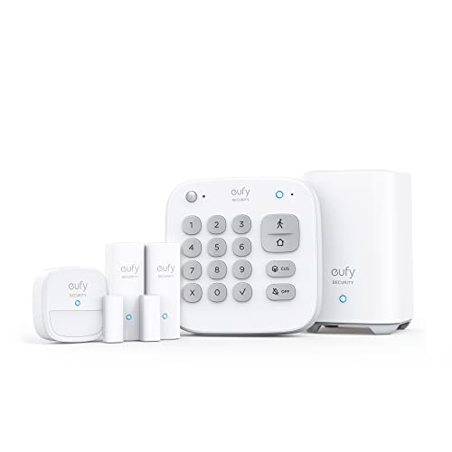 eufy Security 5-Piece Home Alarm Kit, Home Security System, Keypad, Motion Sensor, 2 Entry Sensors, Home Alarm System, Control From the App, Links with eufyCam