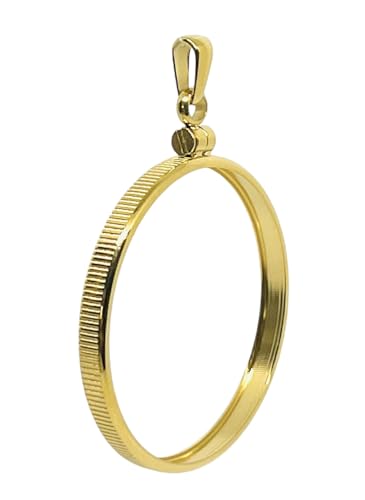 14k Gold Stainless Steel Coin Bezel for 38mm Silver Dollars, Morgan, Peace, Ike