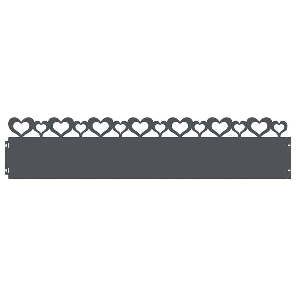 Lot de 20 bordures de pelouse en métal anthracite - 103 cm - En acier - 22 cm de haut - Pour parterres de jardin et chemins - Délimitation de pelouse moderne avec lignes épurées pour une installation