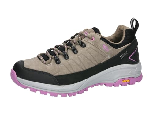 Brütting Scarpe da Trekking Unisex Mount Sellery Low Beige/Nero/Viola 41 EU, Beige Nero Viola, 41 EU