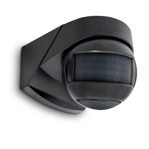 SSC-LUXon KELEA détecteur de Mouvement Noir IP54 – capteur PIR 12 m orientable 180°/360° pour éclairage extérieur avec détecteur de Mouvement & capteur...