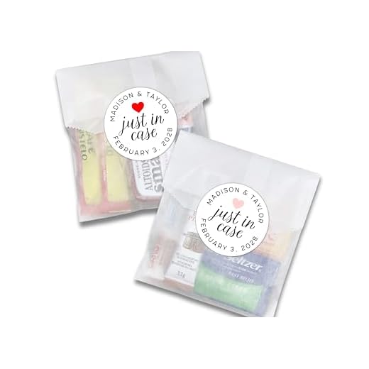 Wedding Recovery Kits - 20 Stickers with favor bags, Just in Case