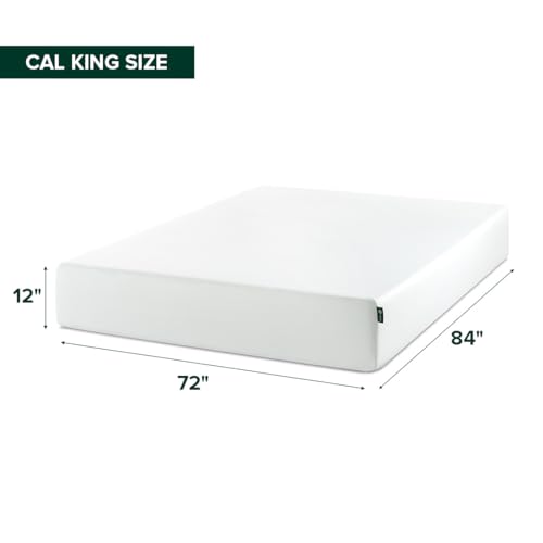 Image of Zinus 12 Inch California King Green Tea Memory Foam Mattress, Medium Firm | Pressure-Relieving Comfort & Full-Body Support, Naturally Fresh, CertiPUR-US & OEKO-TEX Certified Safe Materials