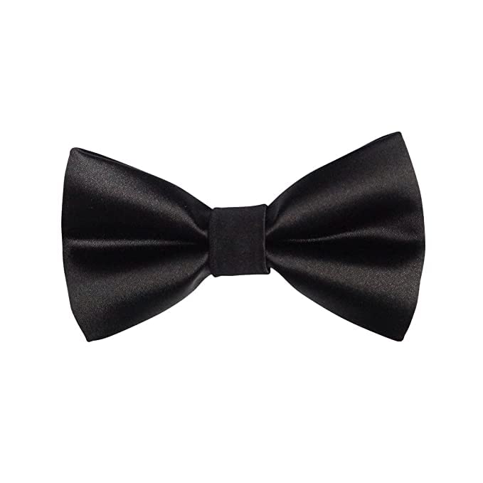 Premium Satin Bow Tie for Men | Adjustable Neckband for Perfect Fit | Handcrafted Bow Tie for Suits, Blazers & Tuxedo for Formal Events & Weddings (Space Black)