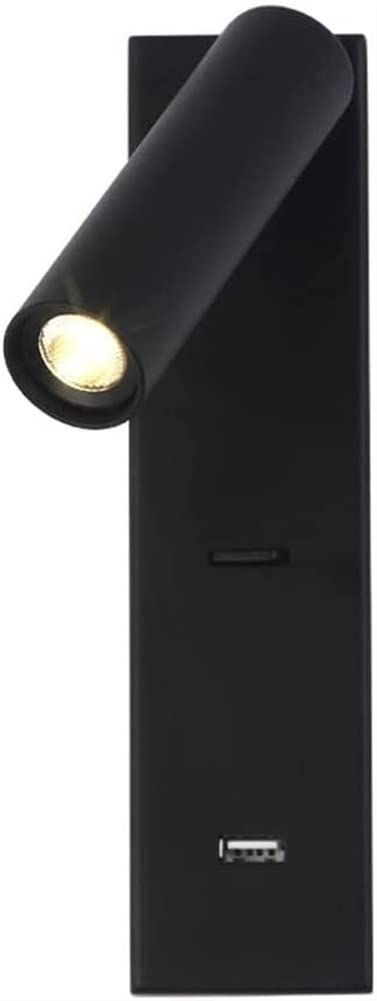 ITOSUI Adjustable LED Cabinet Light USB Charging - Wall Sconce for Bedroom and Living Room(Black-6000k)