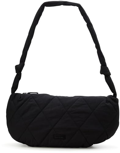 Reebok Bolsa tiracolo feminina - Bolsa tiracolo leve e estilosa de nylon acolchoada e não acolchoada para uso diário, Priscilla acolchoada preta, tamanho �nico