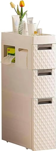 Mobiletto Alto da Bagno Bianco da Pavimento, salvaspazio, angolare, per Cucina, Soggiorno e Camera da Letto, Elegante e Funzionale, con Ampio Spazio di archiviazione.