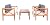 SAFAVIEH Outdoor Nunzio Natural and Beige 4-Piece Patio Set (Pillows Included)