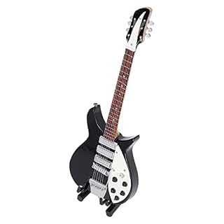 CUEA Modèle de Guitare électrique Miniature, Forme de Guitare électrique Faite à la Main à l’échelle 1: 4, modèle d… - Les Beatles, Paul McCartney, John Lennon, RIngo Starr, George Harrison
