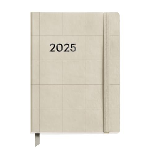 Miquelrius, 2025 Diary, Yearly Diary 122 x 168 mm, Day Page, Flexible Cover with Stitched Leather, Paper 80 g/m², Spanish