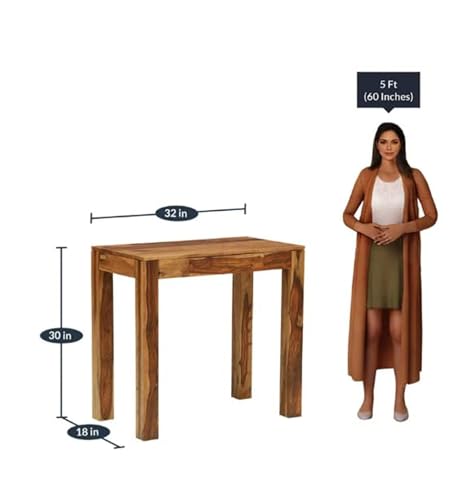 Image of Solid Wood Folding Study Table Laptop Computer Pc Writing Foldable Desk for Home & Office Space Saving Sleek Design (Honey Finish, Standard)